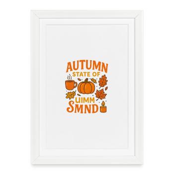 Humeur d’automne Humeur de citrouille - Affiche encadrée (27 × 37 cm) - blanc - Devant