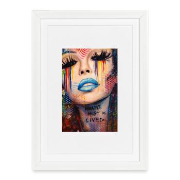 Dreams to Live Colorful Graffiti - Framed poster (27 × 37 cm) - white - Front