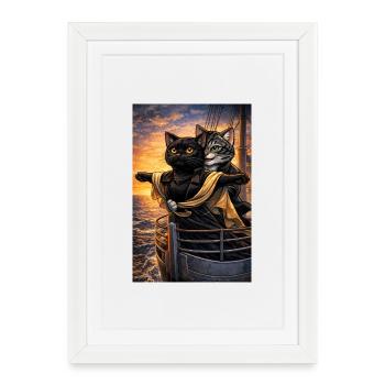 TitaniCatz - Framed poster (27 × 37 cm) - white - Front
