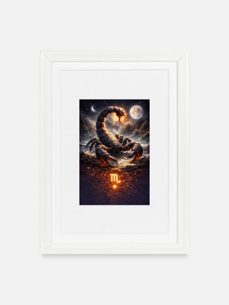 Scorpion - Framed poster (27 × 37 cm) - white