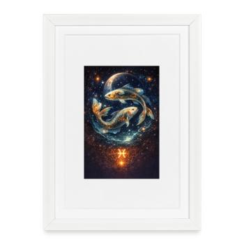 Pisces - Framed poster (27 × 37 cm) - white - Front