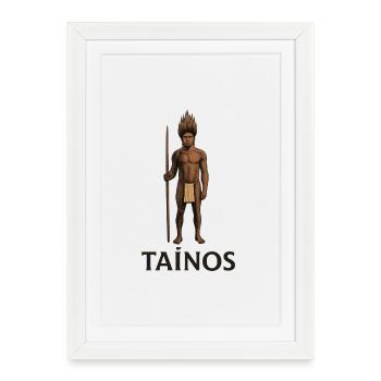 Tainos Warrior Silhouette - Framed poster (27 × 37 cm) - white - Front