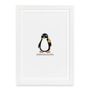 Penguin in Sunglasses Nihilism Meme - Framed poster (27 × 37 cm) - white - Front