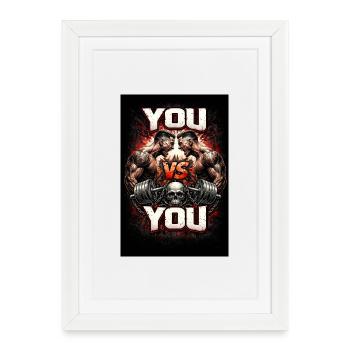 Lutte de pouvoir VOUS contre VOUS - Affiche encadrée (27 × 37 cm) - blanc - Devant