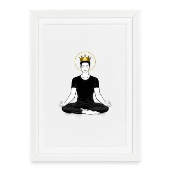Royal Meditation in Black and Gold - Framed poster (27 × 37 cm) - white - Front
