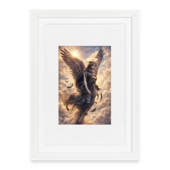 Guardian Angel with Cross - Framed poster (27 × 37 cm) - white - Front
