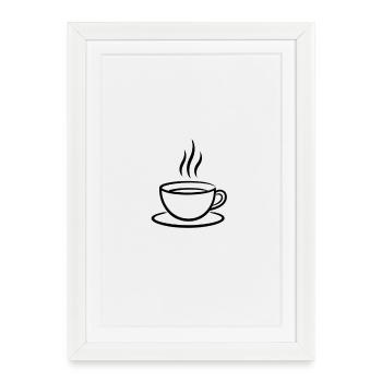 Coffee Mug Minimalist Line Art - Framed poster (27 × 37 cm) - white - Front