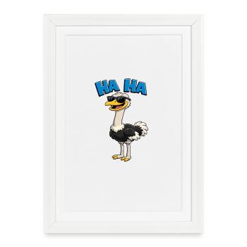 Family Guy Lachender Strauß mit Sonnenbrille - Gerahmtes Poster (27 × 37 cm) - Weiß - Vorne