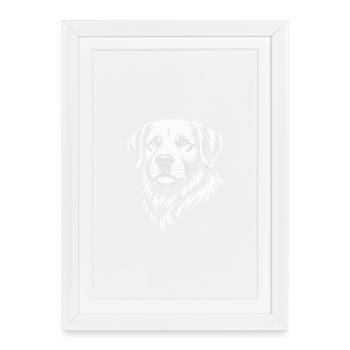 Tête de Labrador dans un style de tatouage vectoriel - Affiche encadrée (27 × 37 cm) - blanc - Devant