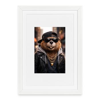 Otter Rocker Leather - Framed poster (27 × 37 cm) - white - Front