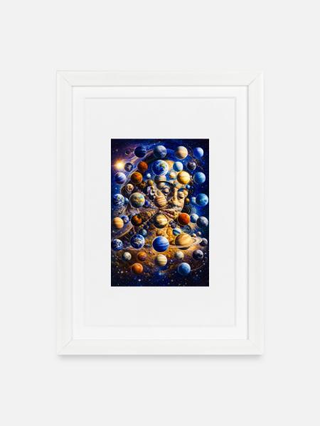 Cosmic Planet Portrait - Framed poster (27 × 37 cm) - white