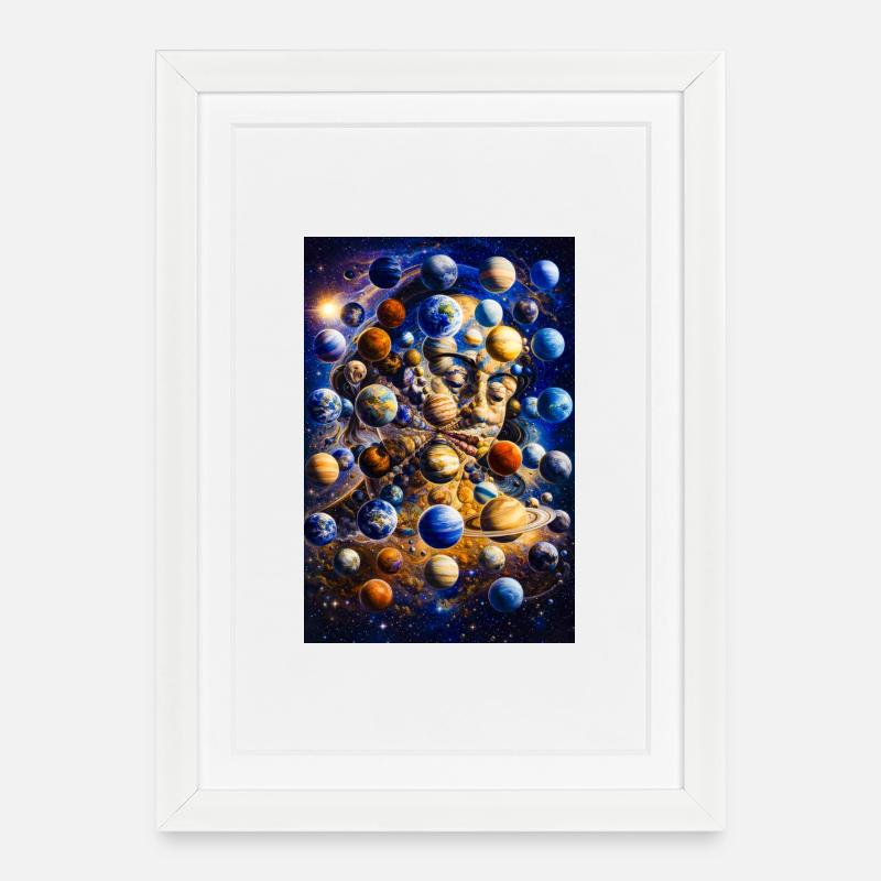Cosmic Planet Portrait - Framed poster (27 × 37 cm) - white