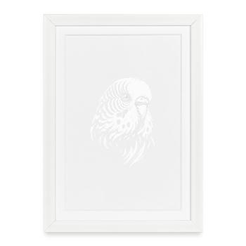 Budgie in minimalist vector style - Framed poster (27 × 37 cm) - white - Front