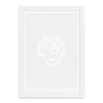 Tiger head in minimalist vector style - Framed poster (27 × 37 cm) - white - Front