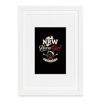 La Fille Cheval NRW - Affiche encadrée (27 × 37 cm) - blanc - Devant