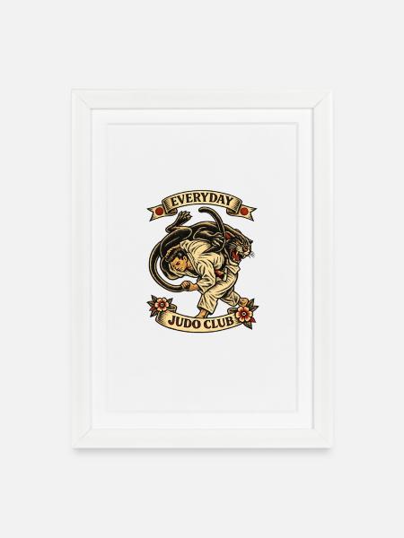 Alltäglicher Judo-Club - Gerahmtes Poster (27 × 37 cm) - Weiß