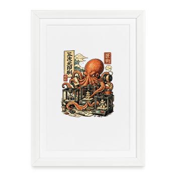 Octopus Master of 3D Printing - Framed poster (27 × 37 cm) - white - Front