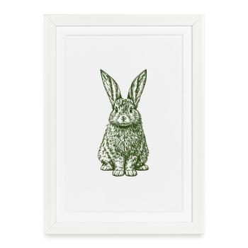 Lapin de Pâques Vintage du Lapin Vert - Affiche encadrée (27 × 37 cm) - blanc - Devant