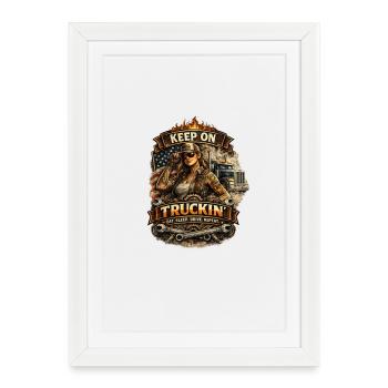 Continue Truckin - Affiche encadrée (27 × 37 cm) - blanc - Devant