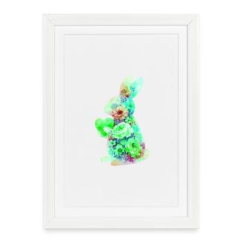 Cœur de lapin mignon - Affiche encadrée (27 × 37 cm) - blanc - Devant