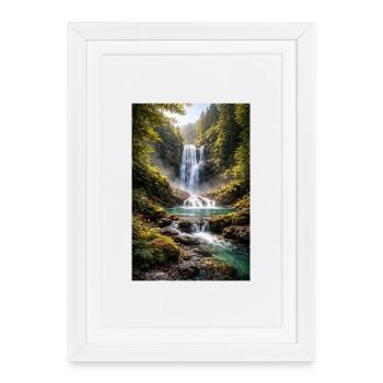 Verdure près de la cascade - Affiche encadrée (27 × 37 cm) - blanc - Devant