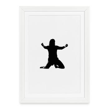 Shadow silhouette Toni cheering - Framed poster (27 × 37 cm) - white - Front