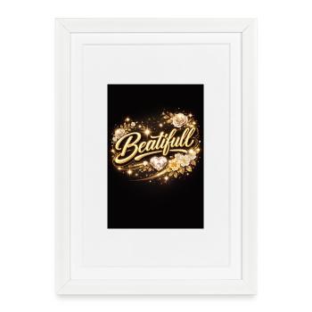 Magie de la Fleur Belle Dorée - Affiche encadrée (27 × 37 cm) - blanc - Devant