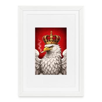 Aigle polonais - Affiche encadrée (27 × 37 cm) - blanc - Devant