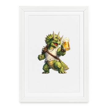 Tricératops - Affiche encadrée (27 × 37 cm) - blanc - Devant