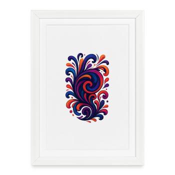Tourbillon coloré - Affiche encadrée (27 × 37 cm) - blanc - Devant