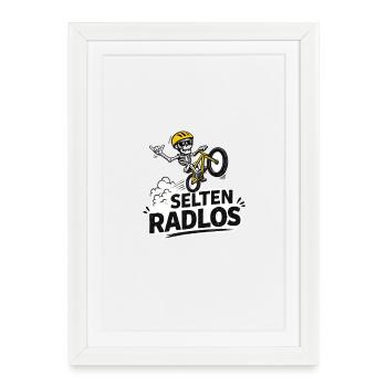 Rarement sans vélo - vélo squelette - Affiche encadrée (27 × 37 cm) - blanc - Devant