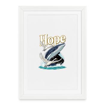 Hope whales and swan - Framed poster (27 × 37 cm) - white - Front