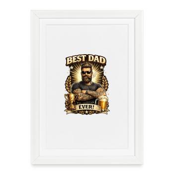 Le meilleur papa du monde - Affiche encadrée (27 × 37 cm) - blanc - Devant