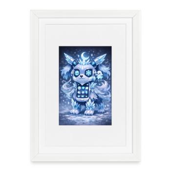Chien Robo en Cristal de Glace - Affiche encadrée (27 × 37 cm) - blanc - Devant