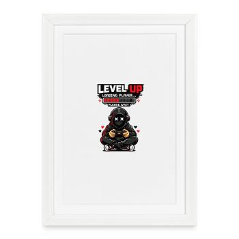 Monter de niveau en chargeant Pixel Hero - Affiche encadrée (27 × 37 cm) - blanc - Devant