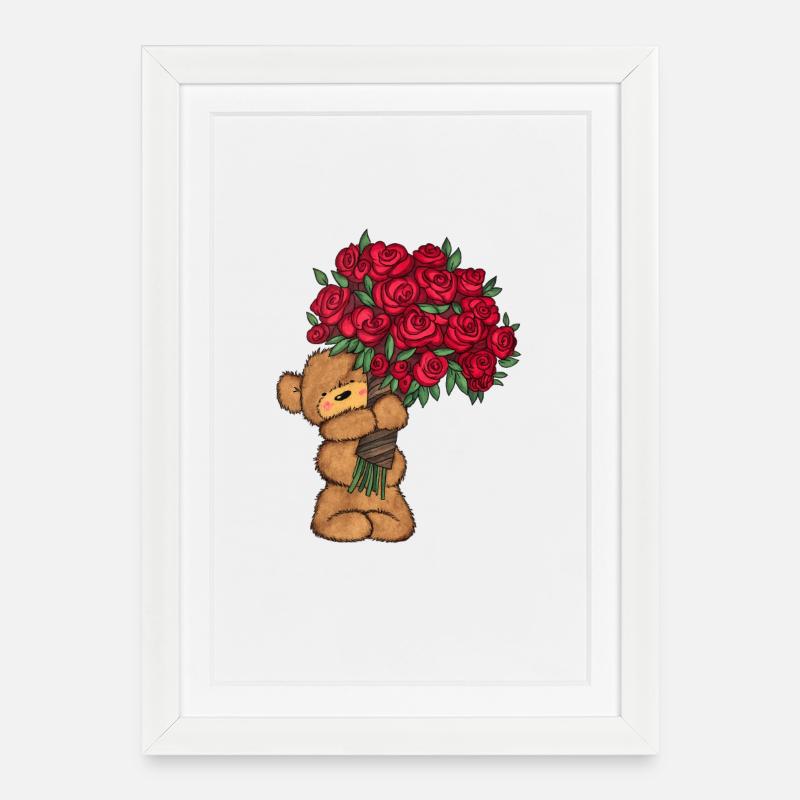 Baer_Blumen - Affiche encadrée (27 × 37 cm) - blanc
