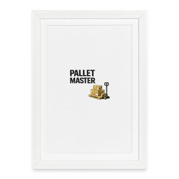 Maître palette : Élévateur d’entrepôt - Affiche encadrée (27 × 37 cm) - blanc - Devant