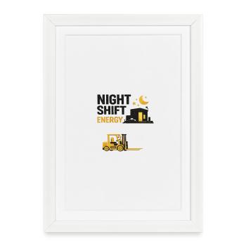 Night Shift Energy City Forklift - Framed poster (27 × 37 cm) - white - Front