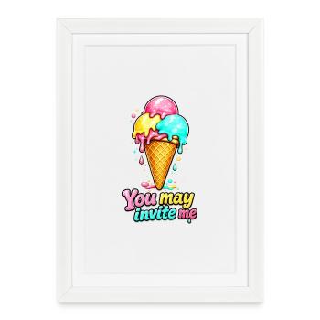 Pris un froid glacial - Affiche encadrée (27 × 37 cm) - blanc - Devant