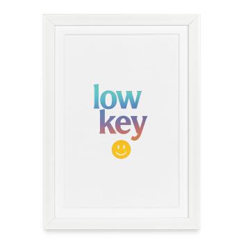 Faute de frappe de gradient Low Key avec Smiley - Affiche encadrée (27 × 37 cm) - blanc - Devant