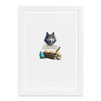 Bücherwolf: Stolz aufs Lesen - Gerahmtes Poster (27 × 37 cm) - Weiß - Vorne