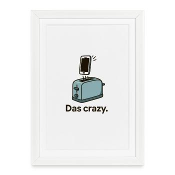 Telefon im Toaster – Frühstücksstörung - Gerahmtes Poster (27 × 37 cm) - Weiß - Vorne