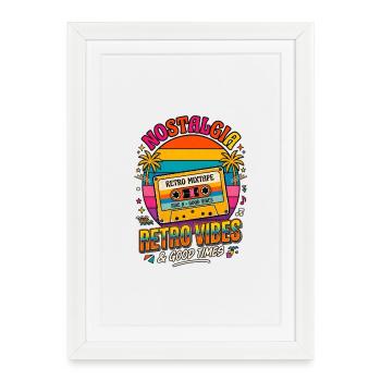 Retro Mixtape Nostalgia Vibes - Framed poster (27 × 37 cm) - white - Front