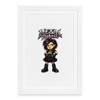 Metal Princess Punk Girl - Framed poster (27 × 37 cm) - white - Front