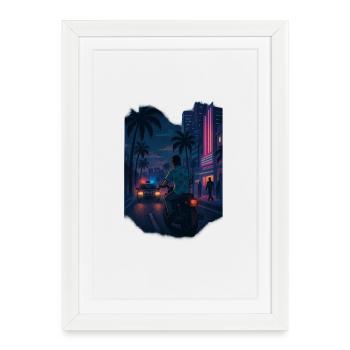 Jeu rétro des années 80 - Affiche encadrée (27 × 37 cm) - blanc - Devant