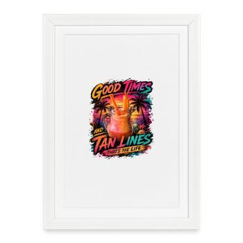 Marques de bronzage Good Times - Affiche encadrée (27 × 37 cm) - blanc - Devant
