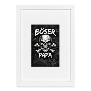 Nasty Daddy Skull with Bone - Framed poster (27 × 37 cm) - white - Front