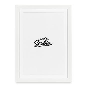 Souvenir de design de voyage en Serbie : vacances dans les Balkans - Affiche encadrée (27 × 37 cm) - blanc - Devant