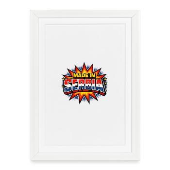 Souvenir de design de voyage en Serbie : vacances dans les Balkans - Affiche encadrée (27 × 37 cm) - blanc - Devant