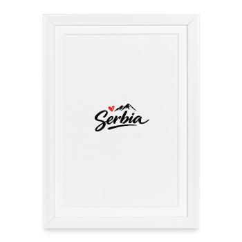 Souvenir de design de voyage en Serbie : vacances dans les Balkans - Affiche encadrée (27 × 37 cm) - blanc - Devant
